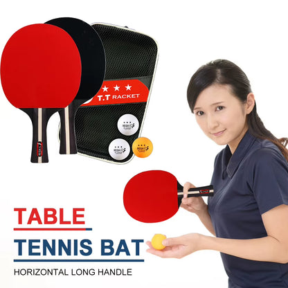 Table Tennis Racket 2 Rackets & 3 Balls Table Tennis Paddles Professional Ping Pong Paddle for Beginners Training Game