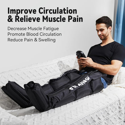 Revitalize Your Legs with the Air Compression Recovery System - Dynamic Compression Massage Boots for Enhanced Circulation and Rapid Recovery, Perfect for Athletes (Medium)