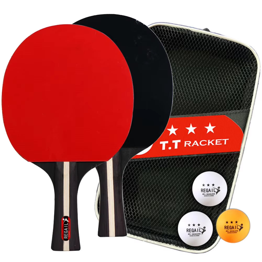 Table Tennis Racket 2 Rackets & 3 Balls Table Tennis Paddles Professional Ping Pong Paddle for Beginners Training Game