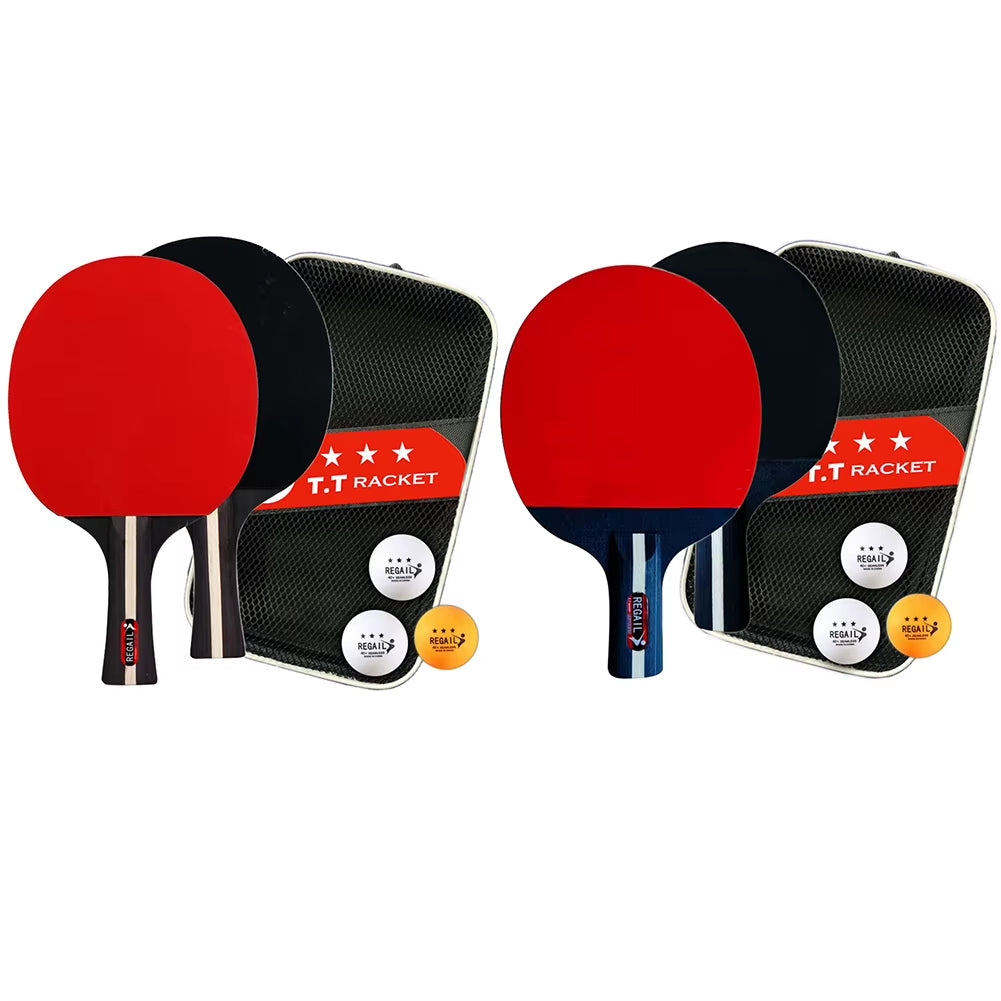 Table Tennis Racket 2 Rackets & 3 Balls Table Tennis Paddles Professional Ping Pong Paddle for Beginners Training Game