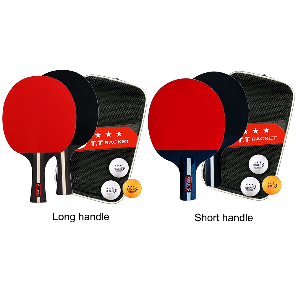 Table Tennis Racket 2 Rackets & 3 Balls Table Tennis Paddles Professional Ping Pong Paddle for Beginners Training Game