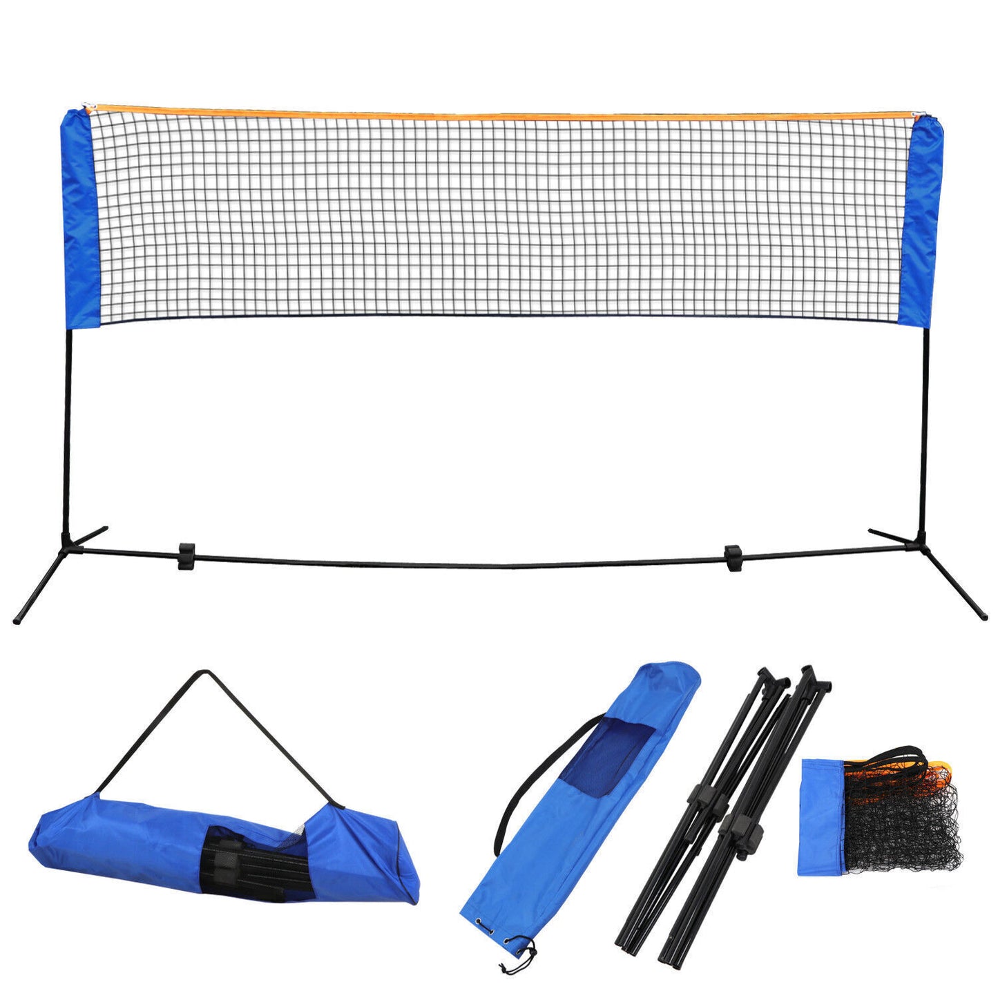 Portable Removable Badminton Beach Volleyball Tennis Training Net W/ Carry Bag