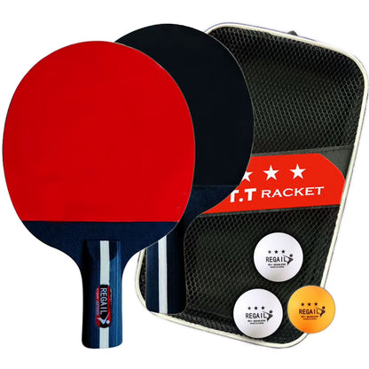 Table Tennis Racket 2 Rackets & 3 Balls Table Tennis Paddles Professional Ping Pong Paddle for Beginners Training Game