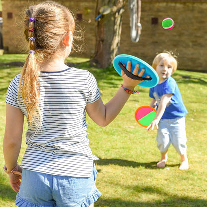 Easter Basket Stuffers for Kids Toss and Catch Game Set, Paddles and Toss Ball Sports Game, Outdoor Toys for Kids, Beach Pool Yard Camping Toys, Suitable for Kids Gift Idea (Blue+Orange)